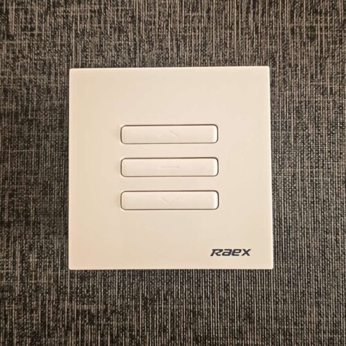 Interruptor pared marca RAEX modelo AR8621 de 01 canal para cortinas roller eléctricas, color blanco