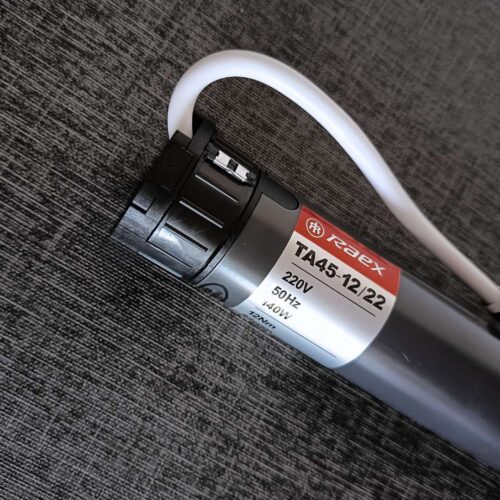 Motor para Cortinas Roller marca RAEX modelo TA45-12/22 de 04 cables compatible con domótica, interruptor incluido