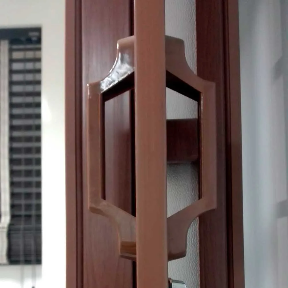 manija de puerta plegable de pvc color cedro