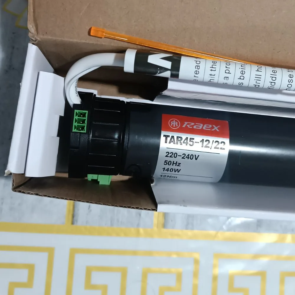 Motor para Cortinas Roller marca Raex, modelo TAR45 12/22 de 3 cables con control remoto de 6 canales - Imagen 12