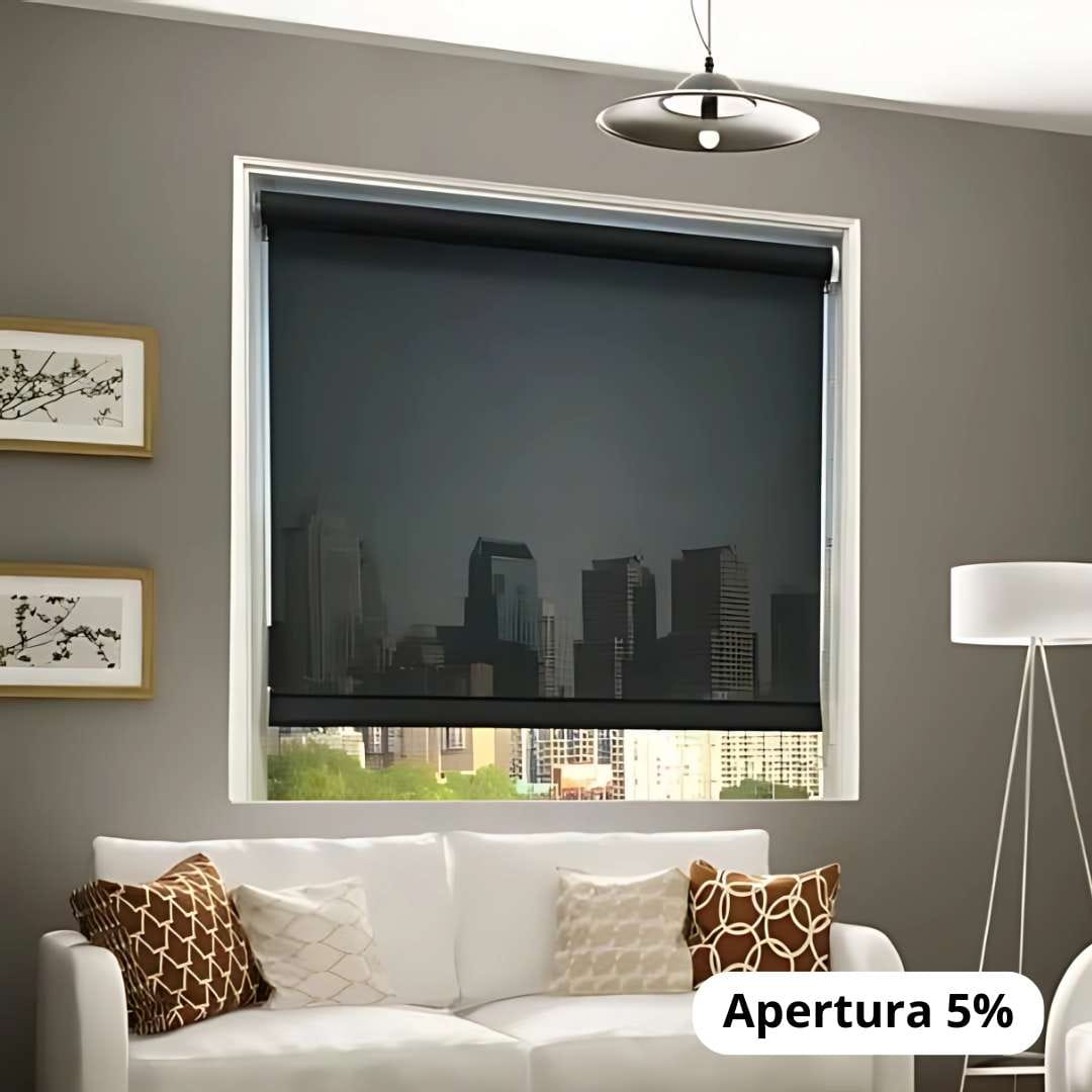Cortinas roller en tela screen 5% color negro (ebony) con filtro solar uv, calidad premium a la medida, variedad de colores