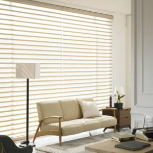 Cortinas Shangri-la fabricadas a la medida en color crema – elegancia y privacidad