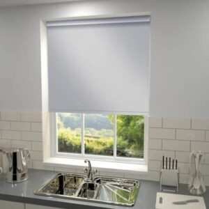Cortinas Roller Blackout basic pvc color gris en calidad premium a la medida, sistema manual o motorizado