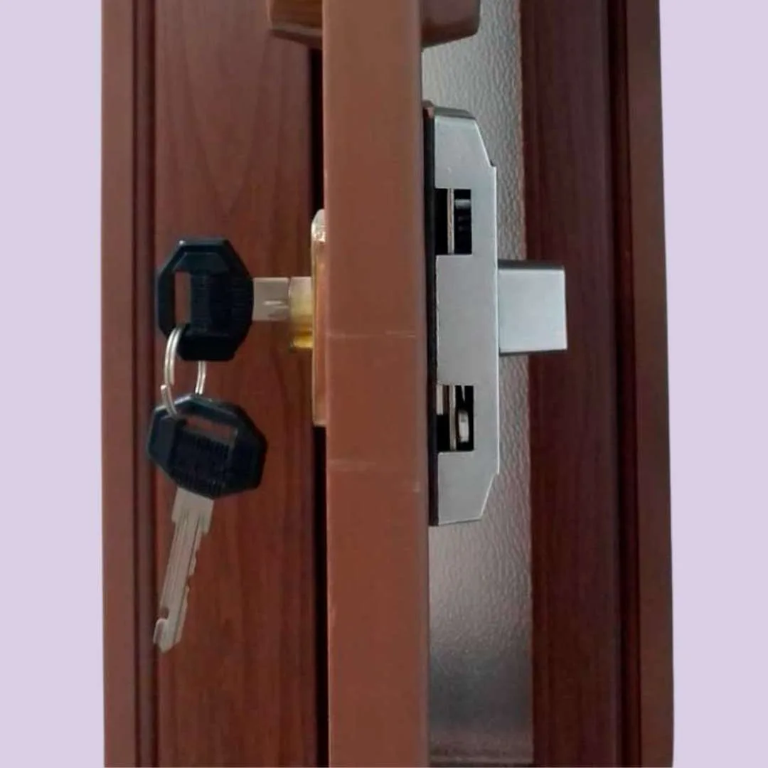 chapa metalica para puerta plegables de pvc con 2 llaves