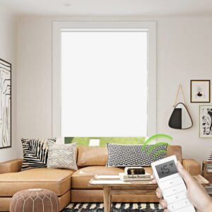 Cortinas roller blackout motorizadas color blanca + control remoto marca rollux, calidad premium