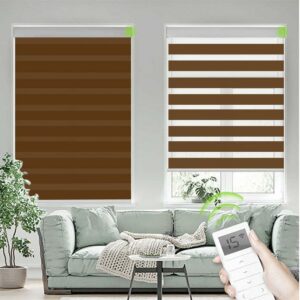 Cortinas roller duo zebra motorizadas color capuccino + control remoto marca rollux