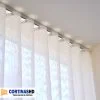 Riel ripple fold para cortinas onda perfecta en color blanco, fabricadas a medida con bastones - Imagen 6