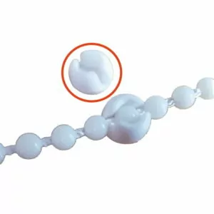 Tope de cadena para cortinas roller color blanca - 6 unidades