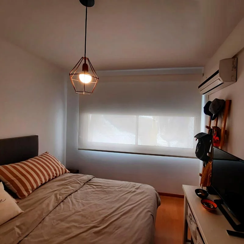 Cortinas Roller Dobles en tela 100% blackout + screen 5% , hechos a medida en variedad de colores disponibles