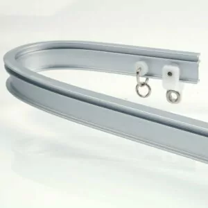 Riel flexible para cortinas hechos de aluminio a la medida con ganchos de metal y soportes