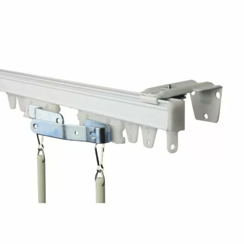 Riel hotelero de aluminio para cortinas fabricados a la medida, color blanco