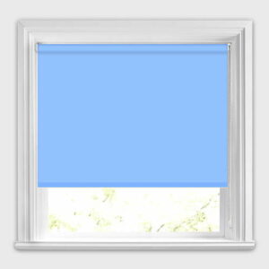 Cortinas Roller Blackout en tela petra-bo color celeste a la medida - marca Rollux