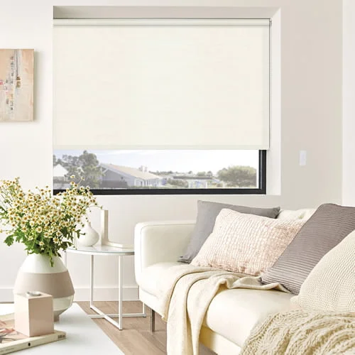 Cortinas Roller Blackout en tela petra-bo color crema a la medida - marca Rollux - Imagen 2