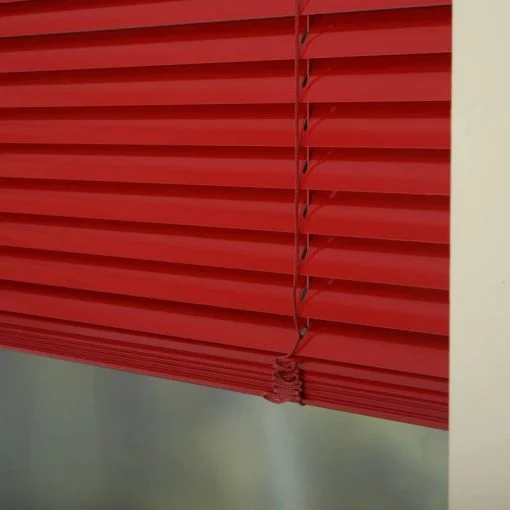 Persianas Horizontales de Aluminio color rojo de 25mm, calidad Premium