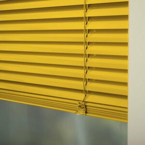 Persianas Horizontales de Aluminio color amarillo de 25mm, calidad Premium