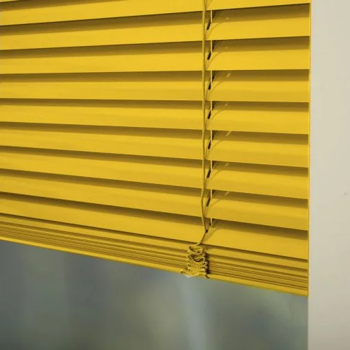 Persianas Horizontales de Aluminio color amarillo de 25mm, calidad Premium