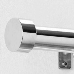 Barras de acero genuino para cortinas con ojales a medida - kit completo (finales+soportes)