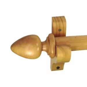Barra de Madera para Cortinas a la medida, terminal modelo Pera y soportes, varios colores