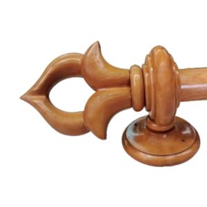 Barra de Madera para Cortinas a la medida, terminal modelo Orquidea y soportes, varios colores