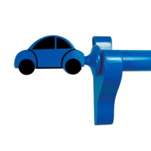 Barra de Madera 200 cm para Cortinas Infantiles terminal Carrito, color Azul