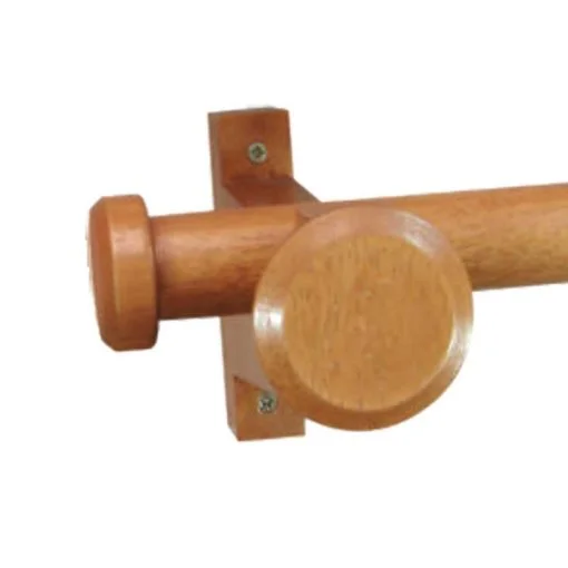 Barra de Madera para Cortinas a la medida, terminal modelo Tapa y soportes, varios colores