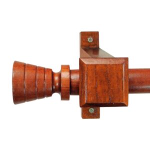 Barra de Madera para Cortinas a la medida, terminal modelo Faraon y soportes, varios colores