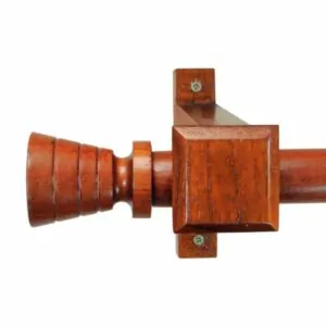 Barra de Madera para Cortinas a la medida, terminal modelo Faraon y soportes, varios colores
