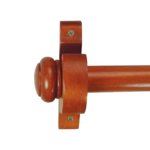 Barra de Madera para Cortinas a la medida, terminal modelo Tapon y soportes, varios colores
