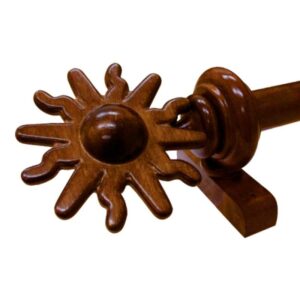 Barra de Madera para Cortinas a la medida, terminal modelo Sol y soportes, varios colores