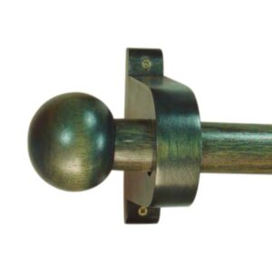 Barra de Madera para Cortinas a la medida, terminal modelo Esfera y soportes, varios colores