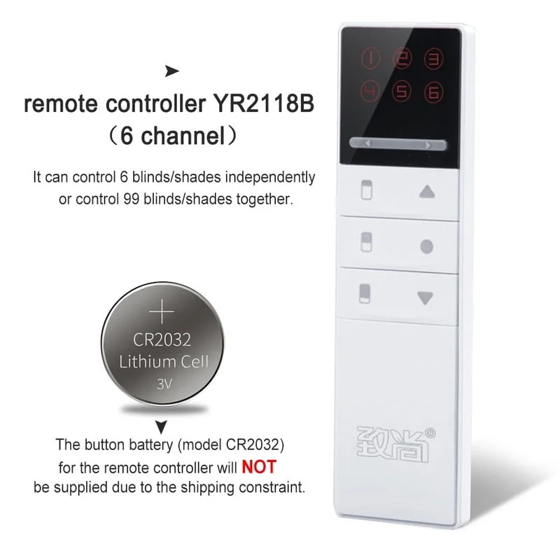 Control remoto marca Raex YR2118B para cortinas eléctricas motorizadas - Imagen 6