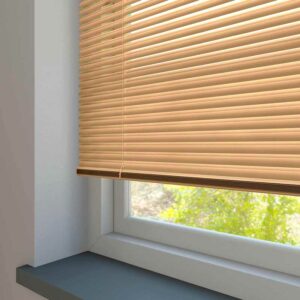 Persianas horizontales de aluminio de 25mm marca Vertilux color cocoa