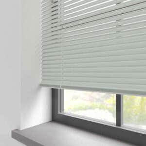 Persianas horizontales de aluminio de 25mm marca Vertilux color gris