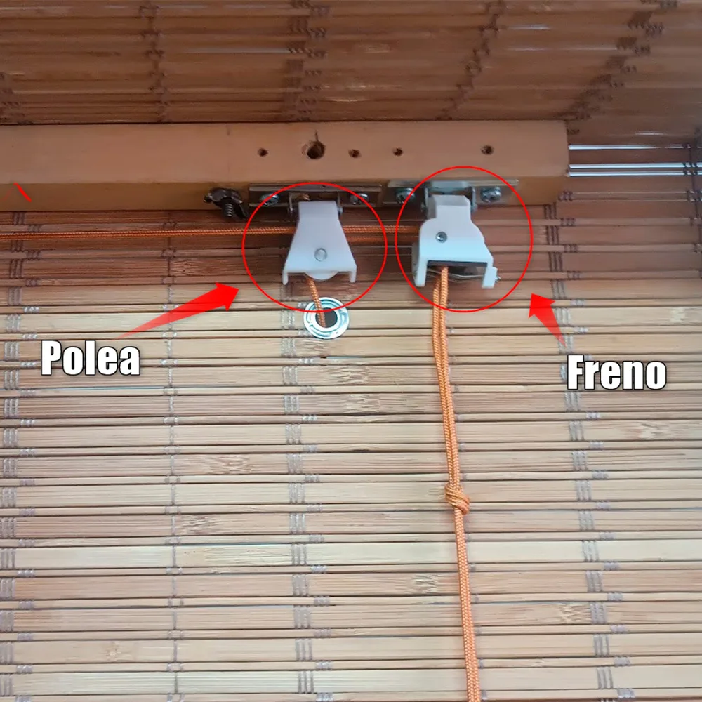 Poleas de cordón para cortinas romanas, estores color blanco - 02 unidades - Imagen 3