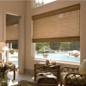 Cortinas de bambú plegables hechas a medida para interiores en variedad de colores y diseños