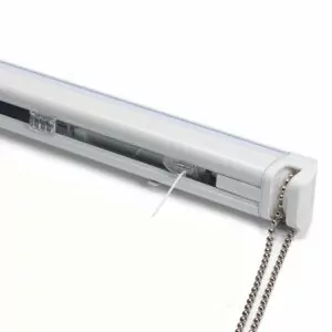 Sistema para cortinas romanas con transmisión de cadena continuo, fabricados a la medida