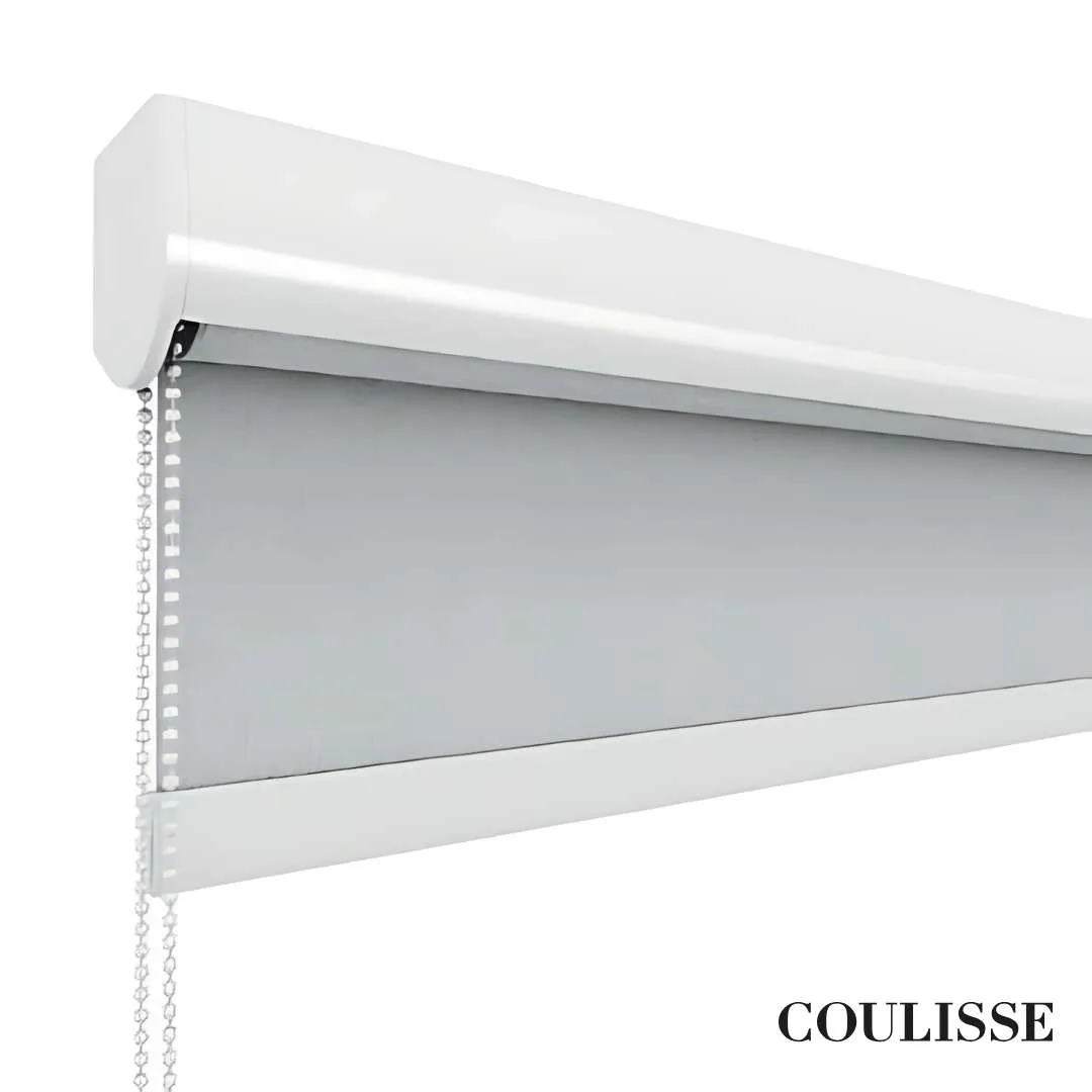 Cassette de aluminio Coulisse para cortina roller blackout crema a medida
