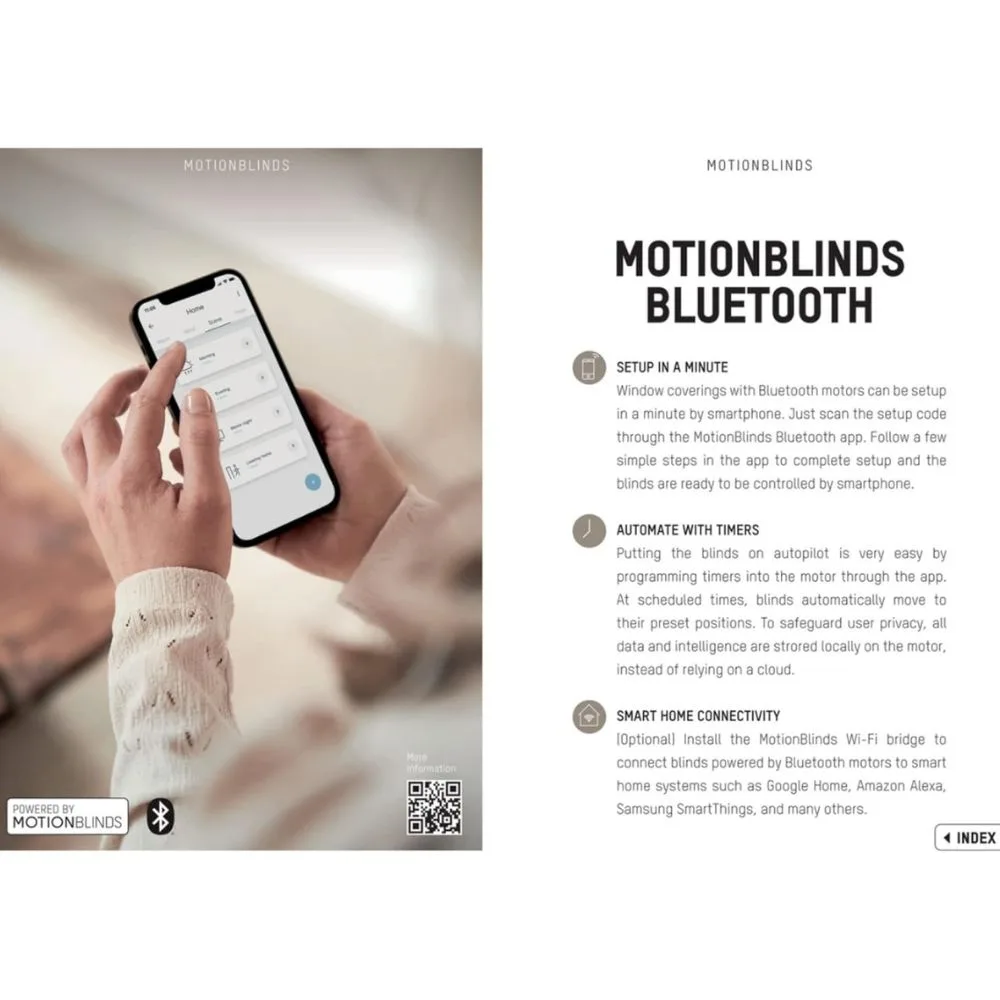 Motor a batería de litio marca Coulisse MotionBlinds CM-03 Bluetooth para cortinas roller compatible con tubo de 38mm - Imagen 3