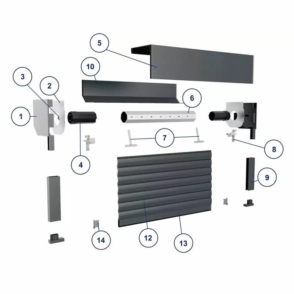 Persianas de exterior enrollables de aluminio color blanca a la medida, sistema manual o motorizado - Imagen 4