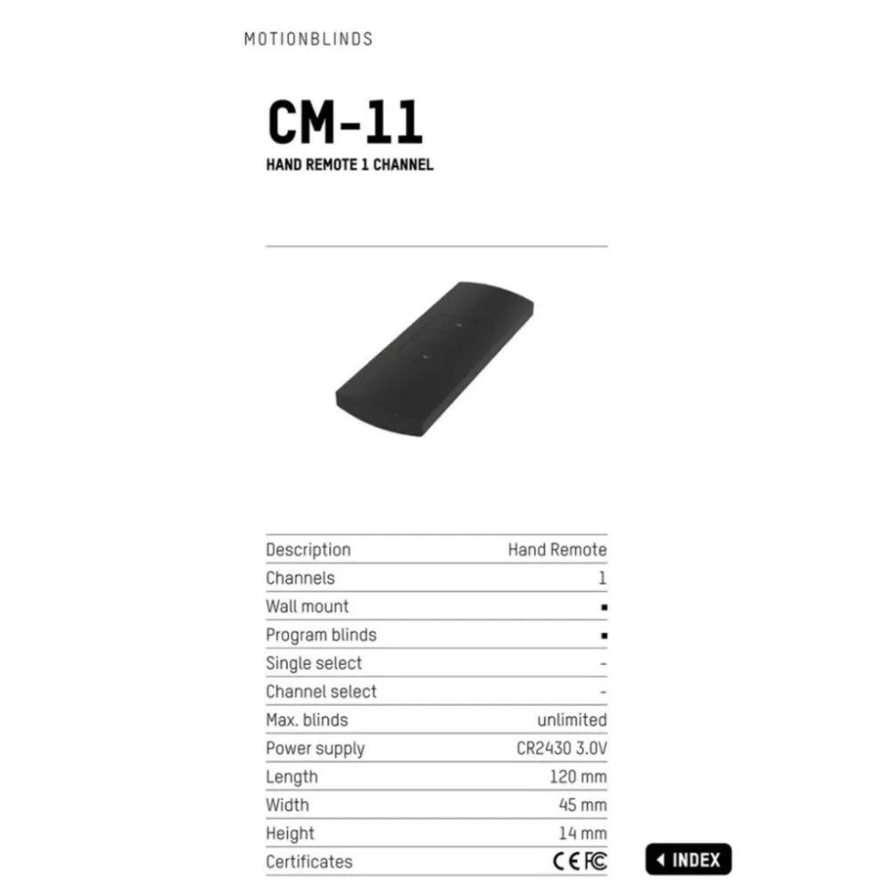 Control remoto de 1 canal marca Coulisse Motion CM-11 color negro - Imagen 5