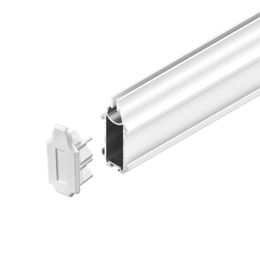 Tapa inferior para riel de cortinas roller modelo classic, color blanco - Imagen 2