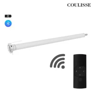 Motor de batería de litio Coulisse MotionBlinds CM-05 para cortinas roller, compatible con tubos de 50mm, controlable por Bluetooth desde el móvil con app y con control remoto incluido