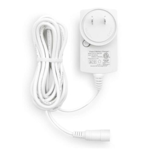Cargador marca Vertilux para motores de batería de litio de cortinas roller color blanco, Carga tus Cortinas Roller Motorizadas facilmente – 8.4V DC/1A