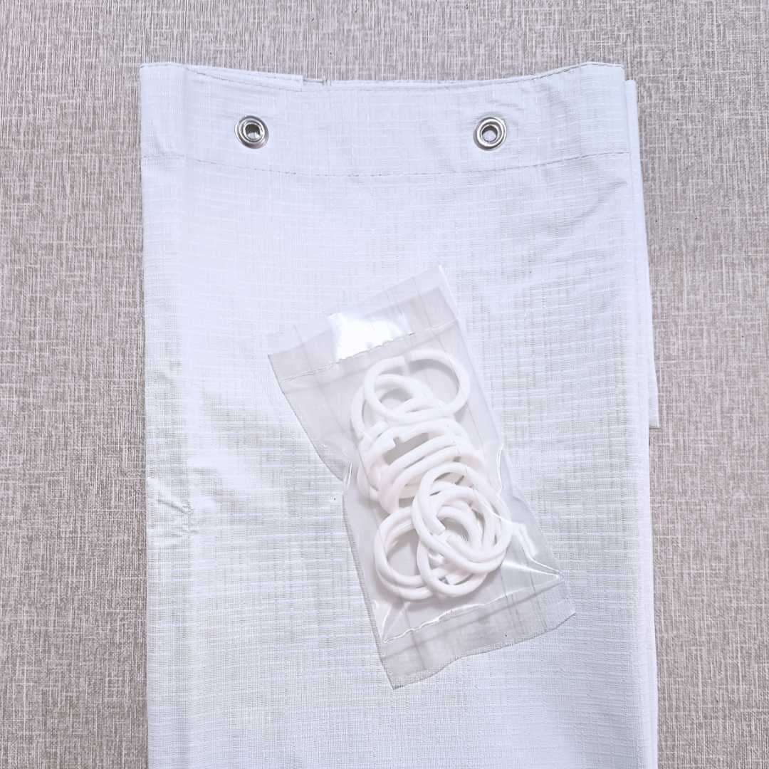 cortinas para ducha de pvc color blanca con ganchos 04