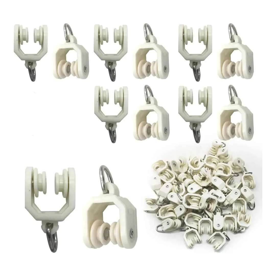 Corredera de doble rueda para riel flexible de aluminio color blanco - Imagen 5